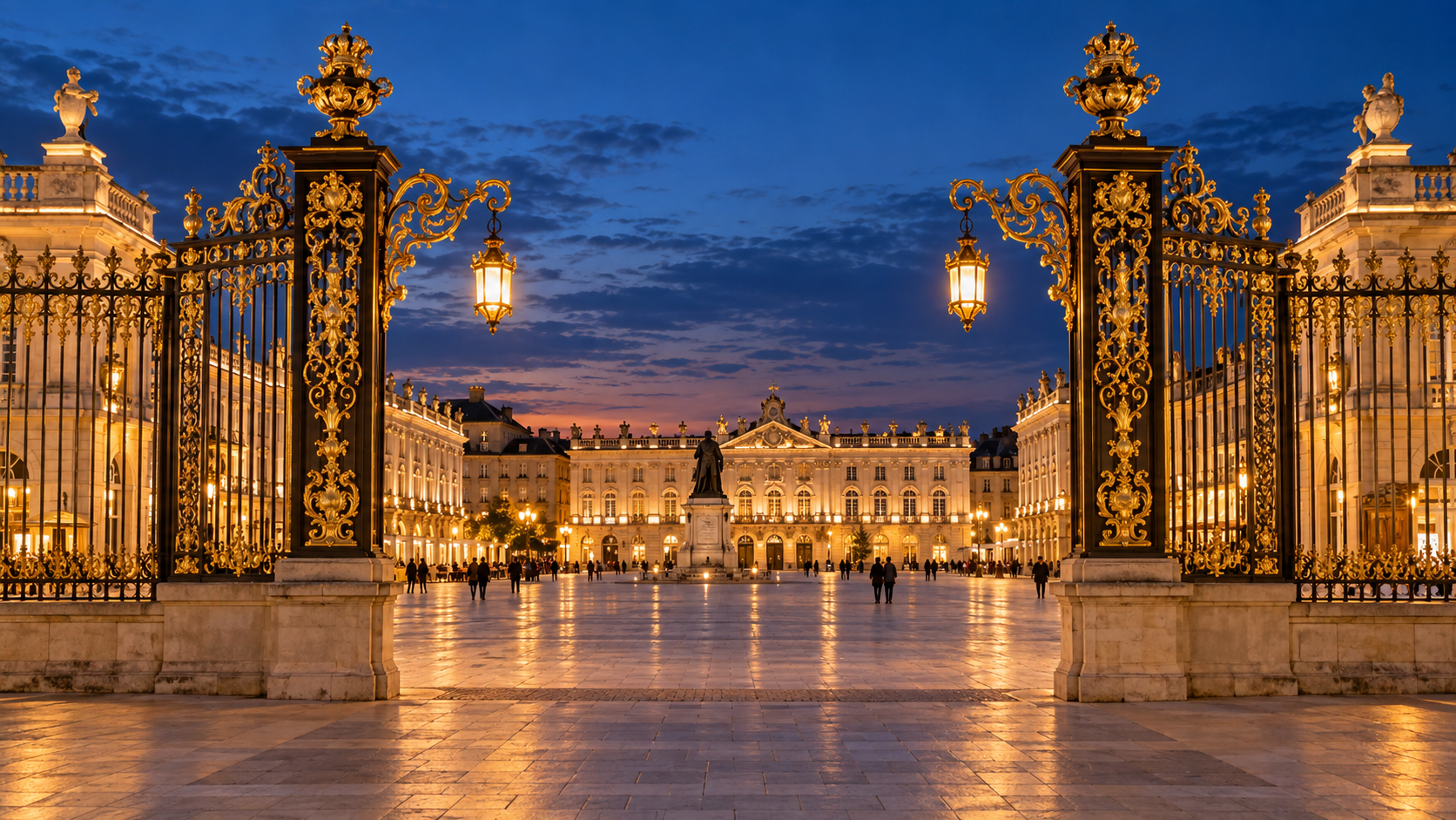 La place Stanislas au crépuscule